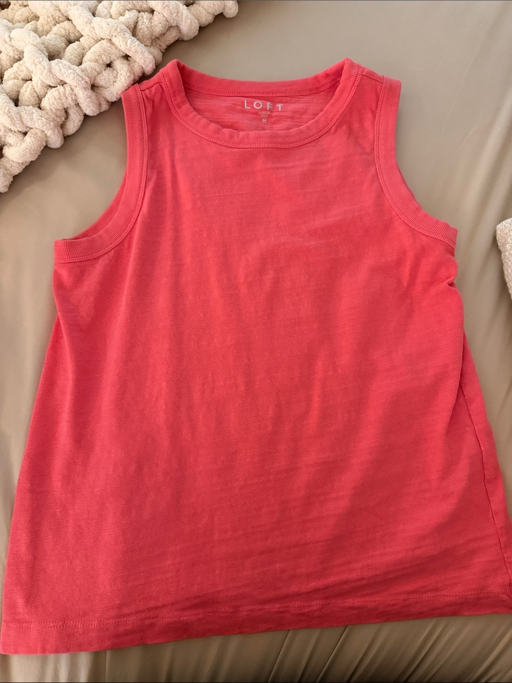 LOFT Coral Pink Tank Top